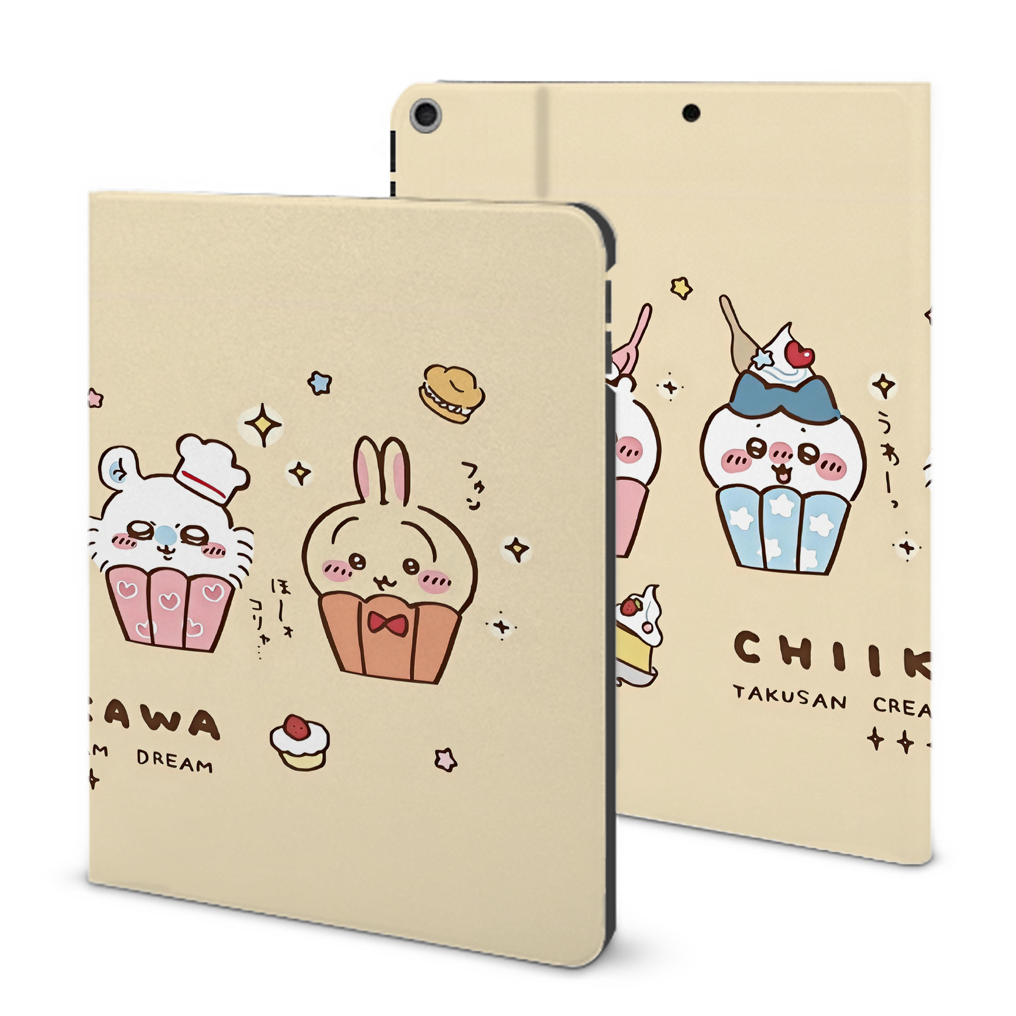 （画像用） ちいかわ Chii-kawa IPad ケース ブック型 PUレザー TPU 耐衝撃 軽量 薄型 ペン収納なし 全面保護 IPad 各モデル対応